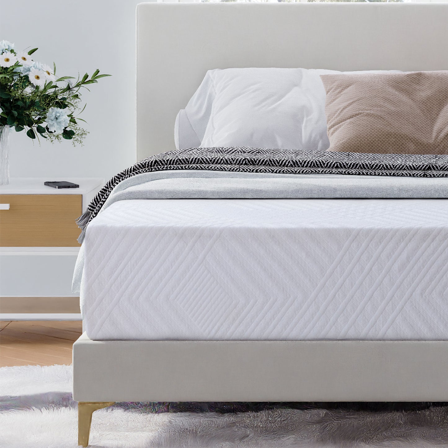 Dyonery Green Tea Medium Memory Foam Mattress, CertiPUR-US Certified, Fiberglass Free