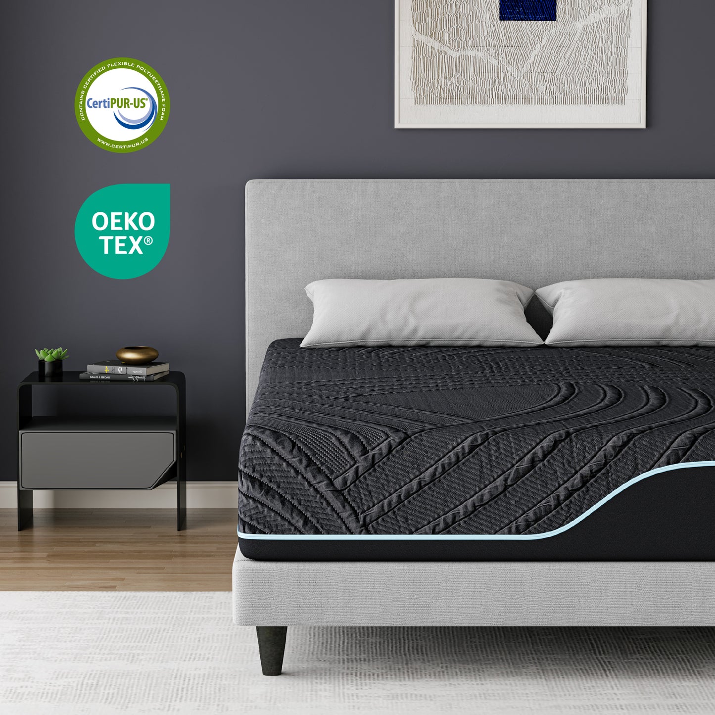 Dyonery Copper Gel Firm Memory Foam Mattress, CertiPUR-US Certified, Fiberglass Free